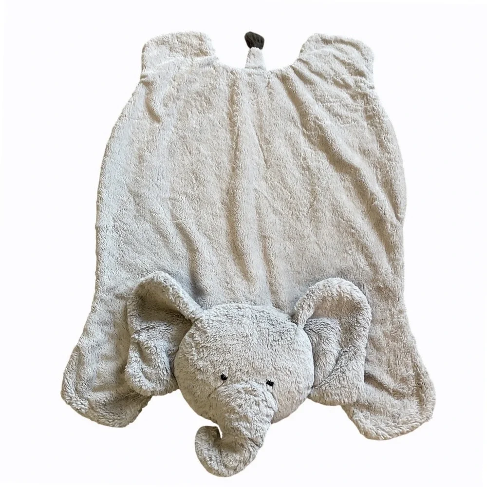 Pottery Barn Kids Gray Elephant Security Blanket‎ Lovey Plush Baby Playmat